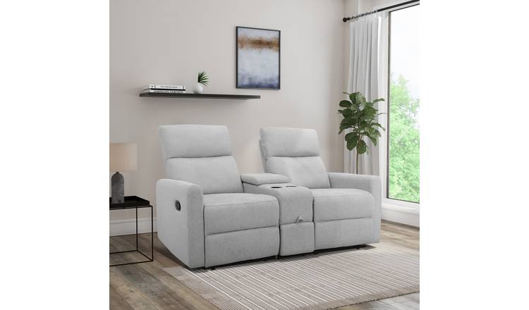 Dorel Daoulas Fabric 2 Seater Recliner Sofa - Light Grey