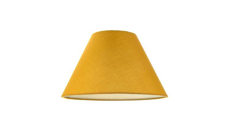 Happy Homewares Mustard Ochre Cotton Coolie Lampshade - 25cm