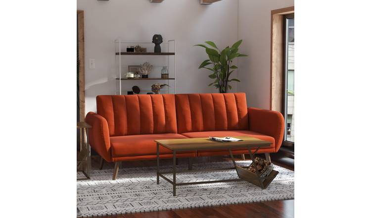 Novogratz Brittany Fabric Sofa Bed - Orange