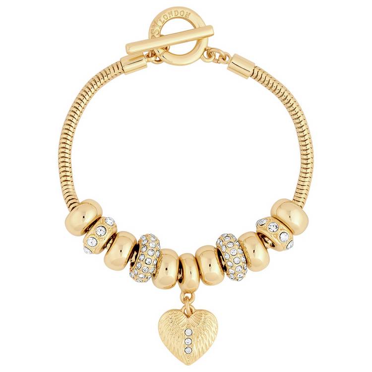 Lipsy Gold Plated T-Bar Coin Charm Bracelet 0
