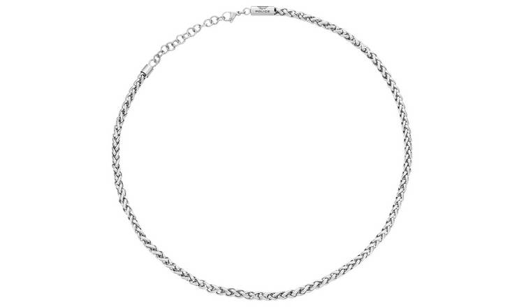 Police Sterling Silver Polished Plain Chain Necklace