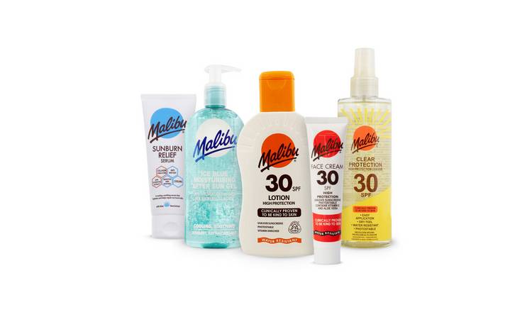 Malibu SPF 30 Summer Essentials 5-Piece Sun Care Bundle 40ml-400ml