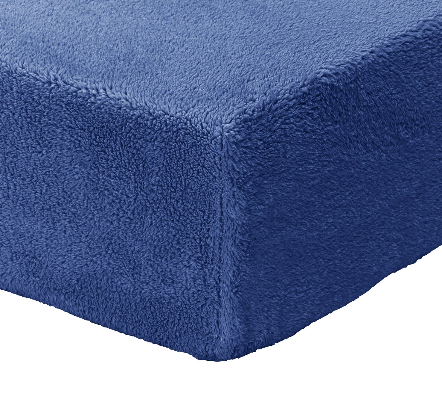 Argos Home Fleece Navy Fitted Sheet - Single