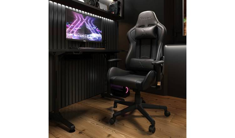 X Rocker Maverick PC Gaming Chair, Black and White 