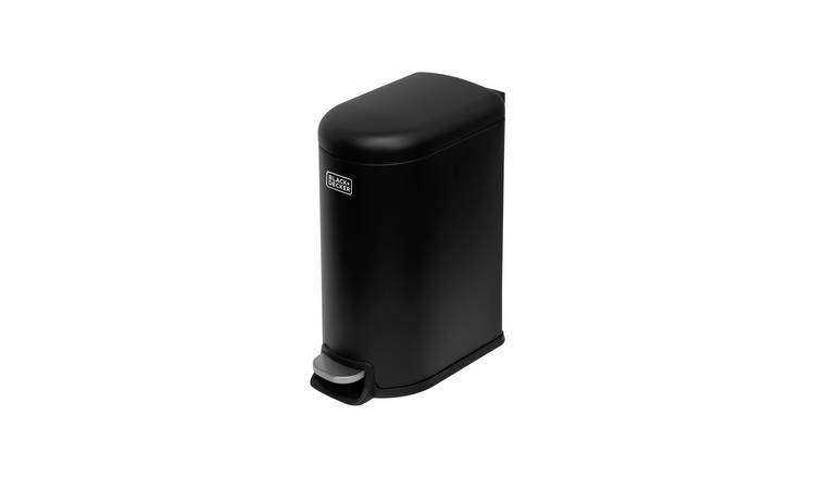 Black + Decker Curved Slimline Pedal 10L Recycle Bin - Black