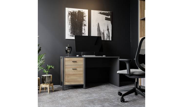 Furniture To Go High Rock 1 Drawer Desk - Black and Brown