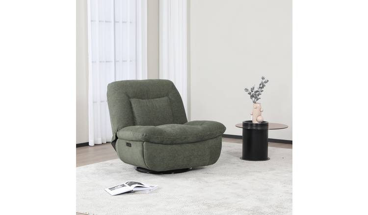 Sofa Source Evo Fabric Swivel Recliner Chair - Green