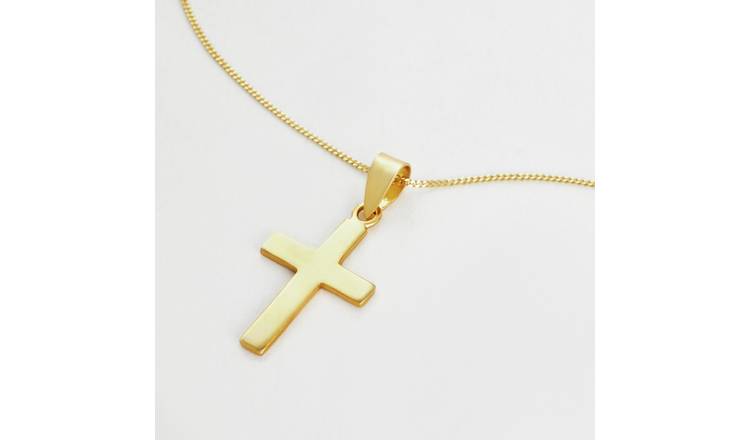 Revere Gold Plated Sterling Silver Cross Pendant Necklace