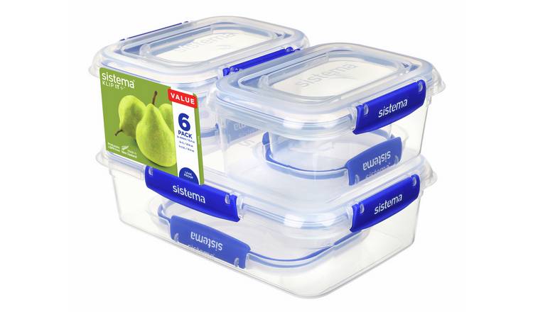 Newell Brands Sistema Klip It Plus Leakproof Food Storage Containers - Pack of 6
