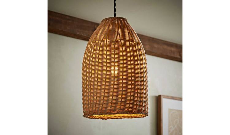 ValueLights Chianti Rattan Wicker Pendant Shade - 21cm