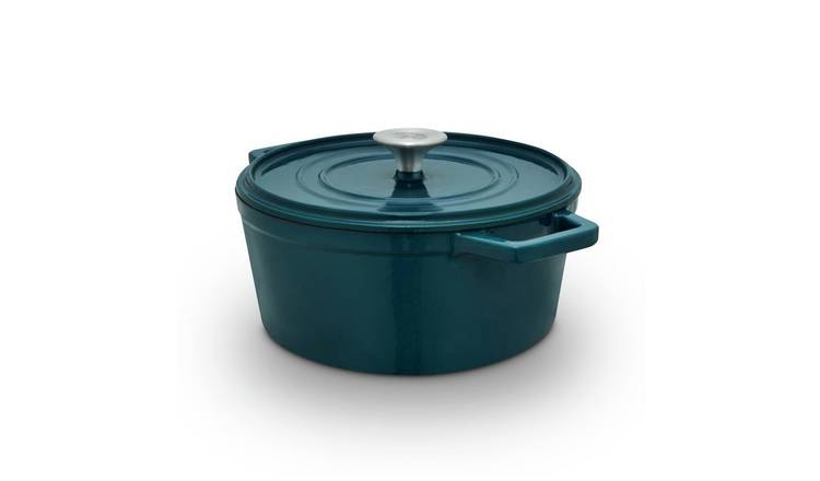 Barbary and Oak Nattura Teal Cast Iron 20cm Casserole Dish