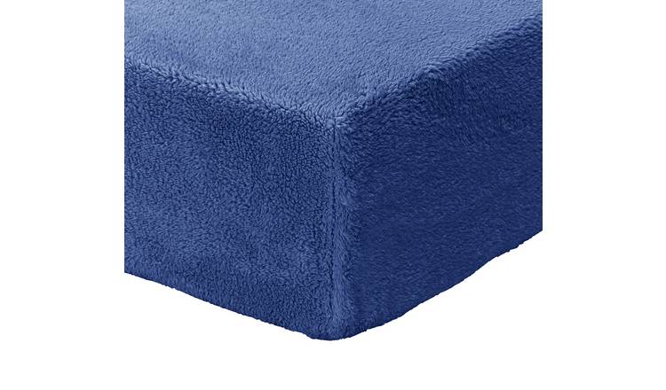 Argos Home Fleece Navy Fitted Sheet - Kingsize