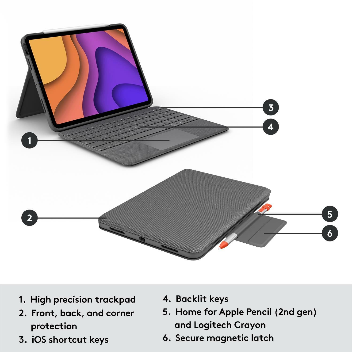 Buy Logitech iPad Air 4th/5th Gen Folio Keyboard Case - Grey