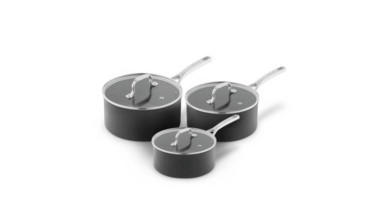 Sur La Table 3 Piece Hard Anodized Saucepan Set