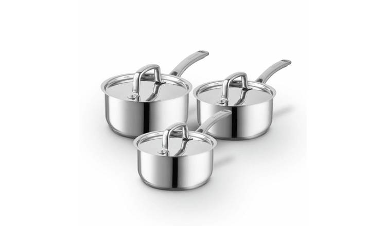 Sur La Table 3 Piece Stainless Steel Saucepan Set