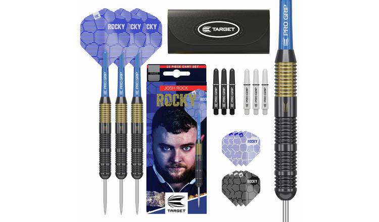 Target Josh Rock Brass Steel Tip Darts with Wallet & Flights Dart Set
