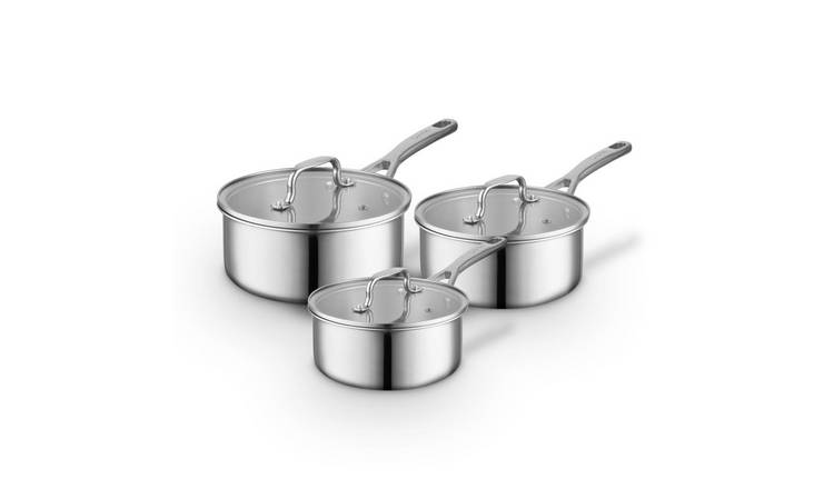 Surlatable 3 Piece Stainless Steel Saucepan Set