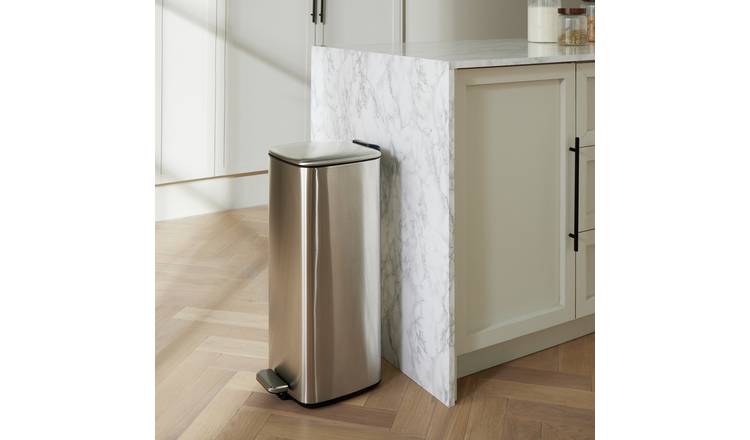 Habitat 30 Litre Kitchen Pedal Bin - Stainless steel