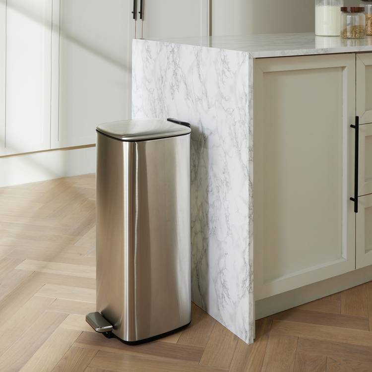 Habitat 30 Litre Kitchen Pedal Bin - Stainless steel 0