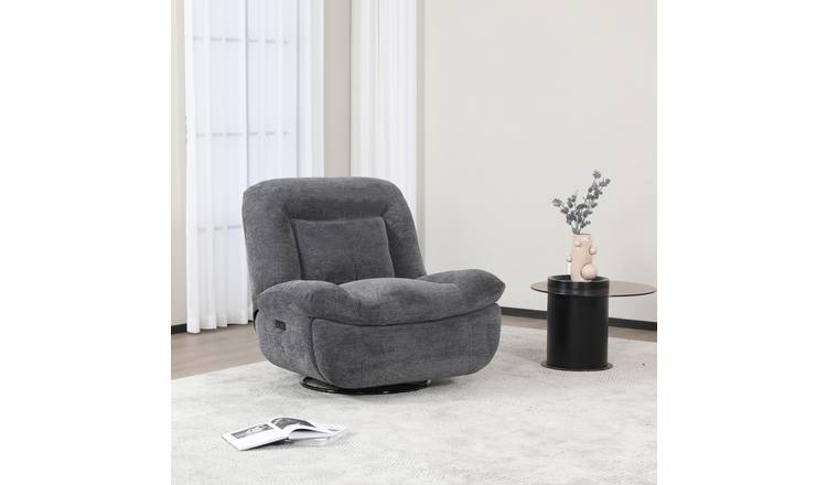 Sofa Source Evo Fabric Swivel Recliner Chair - Grey