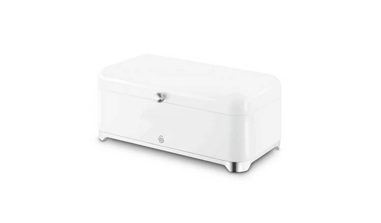Swan Solace Stainless Steel Bread Bin - White