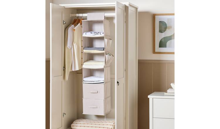 Argos Home 6 Compartment Wardrobe Hanging Storage - Beige