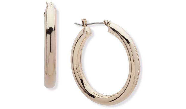 DKNY Gold Tone 30mm Hoop Earrings