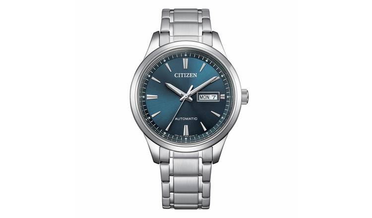 Citizen Men's Blue Dial Stainless Steel Silver Bracelet Watch