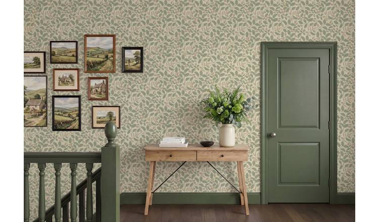 Arthouse Acorn Trail Sage Wallpaper