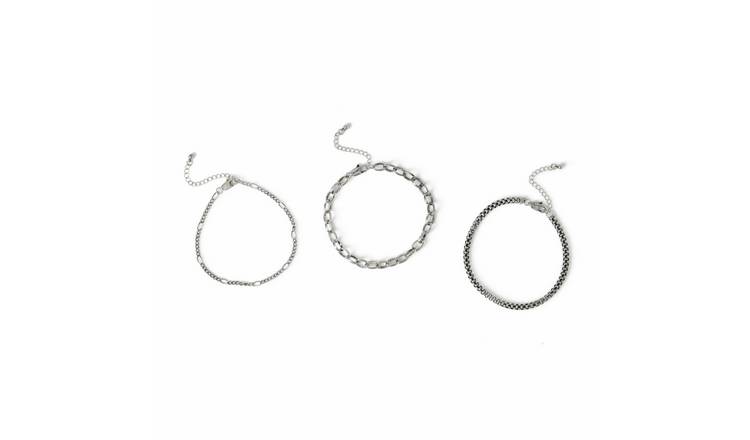 Uncommon Souls Silver Tone Chain Bracelet - Pack of 3