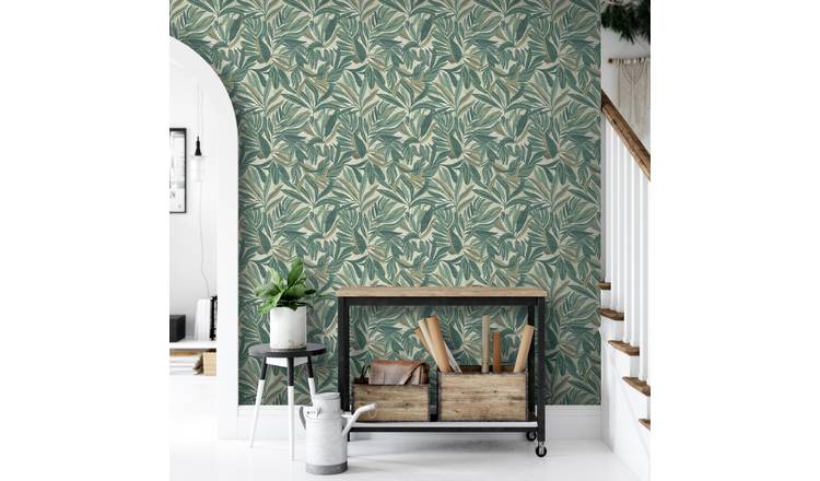 Arthouse Graphic Tropical Leaf Green Wallpaper