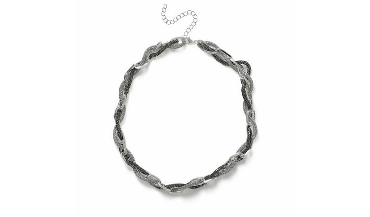 Freedom Silver Tone Jelly Chunky Chain Necklace
