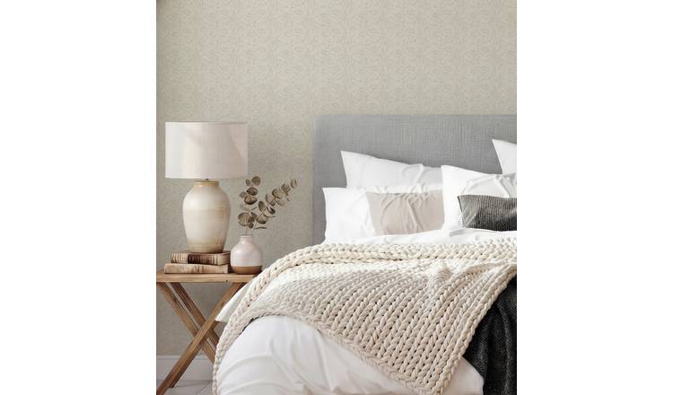 Arthouse Leaf Print Neutral Wallpaper