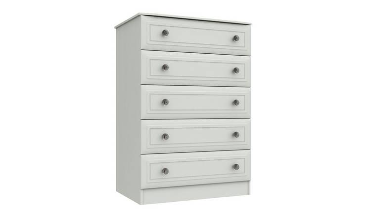 White bedroom store drawers argos