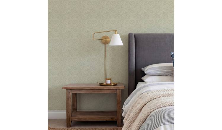 Arthouse Leaf Print Sage Wallpaper
