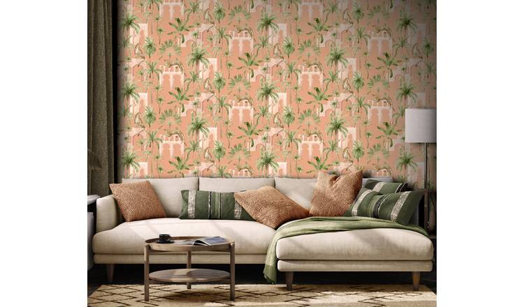 Arthouse Leopard Arches Terracotta Wallpaper