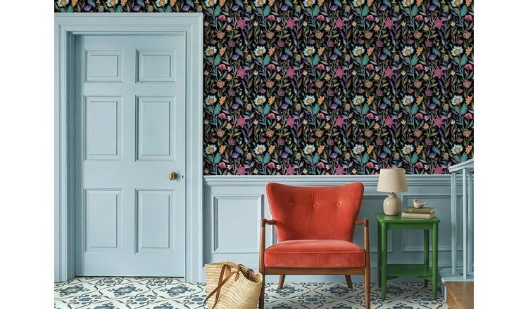 Arthouse Lush Paradise Black Wallpaper