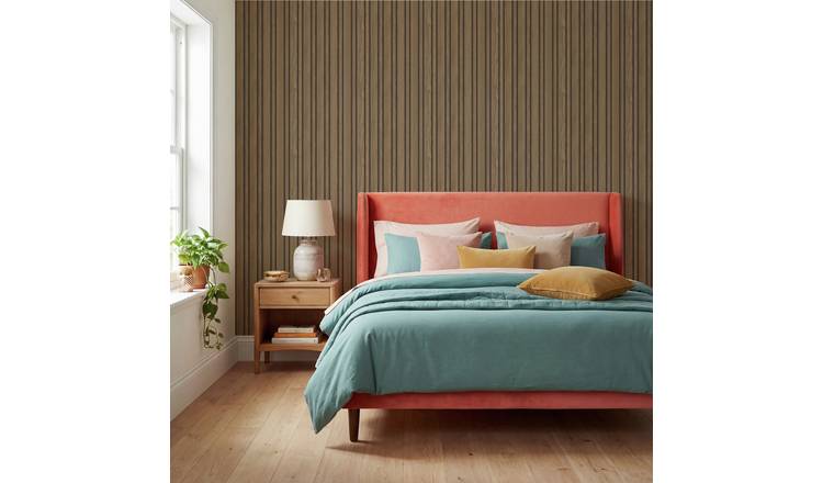 Arthouse Pinstripe Wood Slats Brown Wallpaper