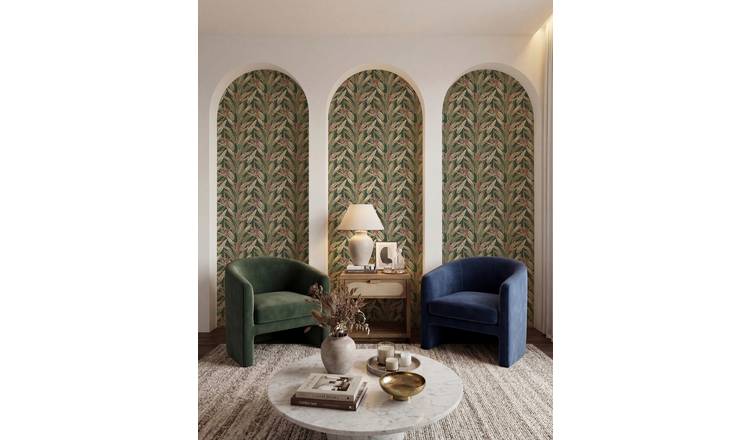 Arthouse Soft Jungle Vines Deep Green Wallpaper