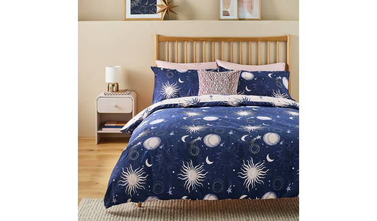 Argos Home Celestial Seersucker Blue Bedding Set - Single