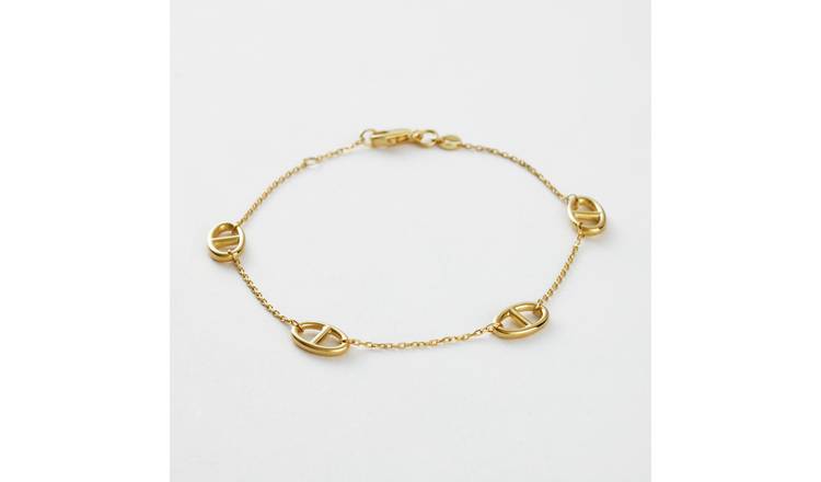 Revere 2 Micron Gold Plated 925 Sterling Silver Marine Link Bracelet