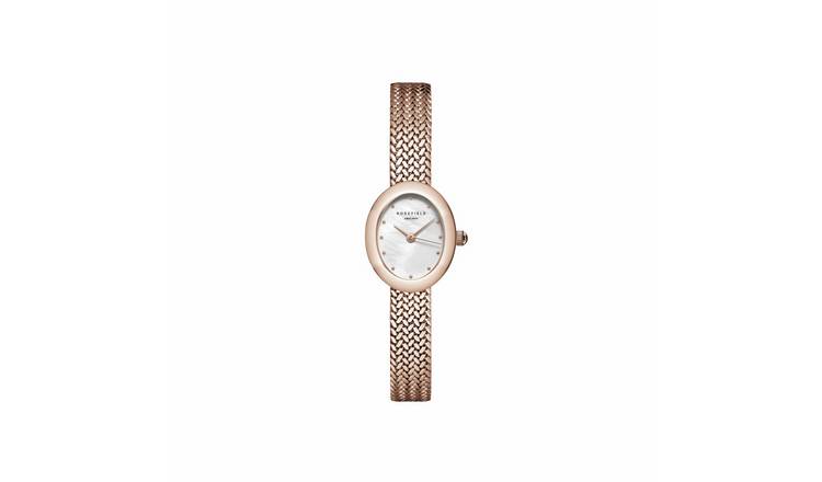 Rosefield Mini Oval Ladies Rose Gold Stainless Steel Bracelet Watch