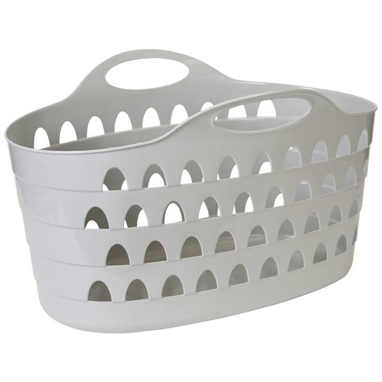 Strata 60L Flexible Laundry Plastic Basket - Grey 0