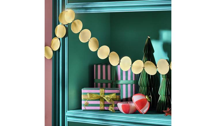 Argos Home Gold Disc Christmas Garland
