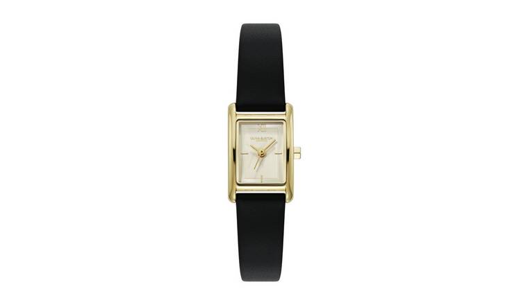 Olivia Burton Mini Grove Black Leather Strap Watch