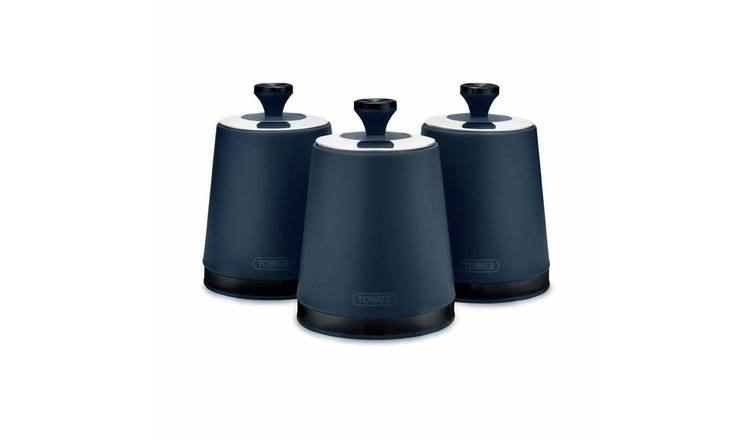 Tower Sera 1.3 Litre Carbon Steel Set of 3 Food Storage Canisters - Blue