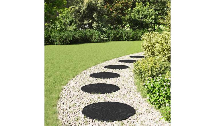 Walplus Pack of 6 Stepping Stone Rubber - Black - 45 x 1.8 cm