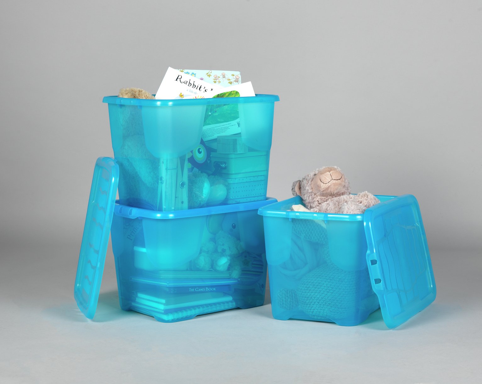 Strata Set of 3 24 Litre Blue Curve Storage Boxes Reviews