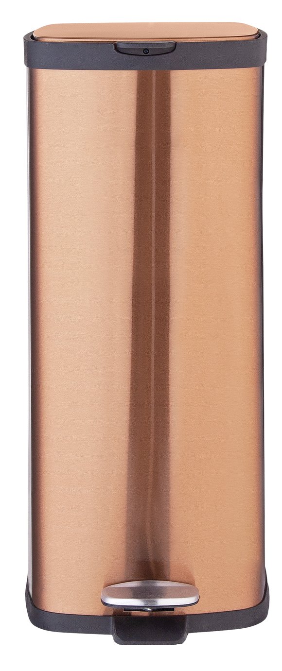 Argos Home 30 Litre Square Pedal Bin - Copper