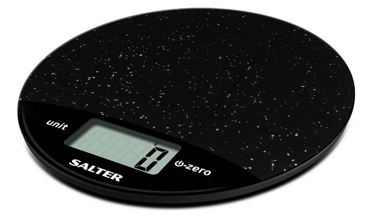 Salter Round Marble Digital Kitchen Scale - Black